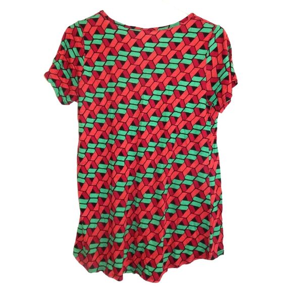 LULAROE Classic T women's small stretchy geometric print short sleeve blouse - Picture 4 of 9